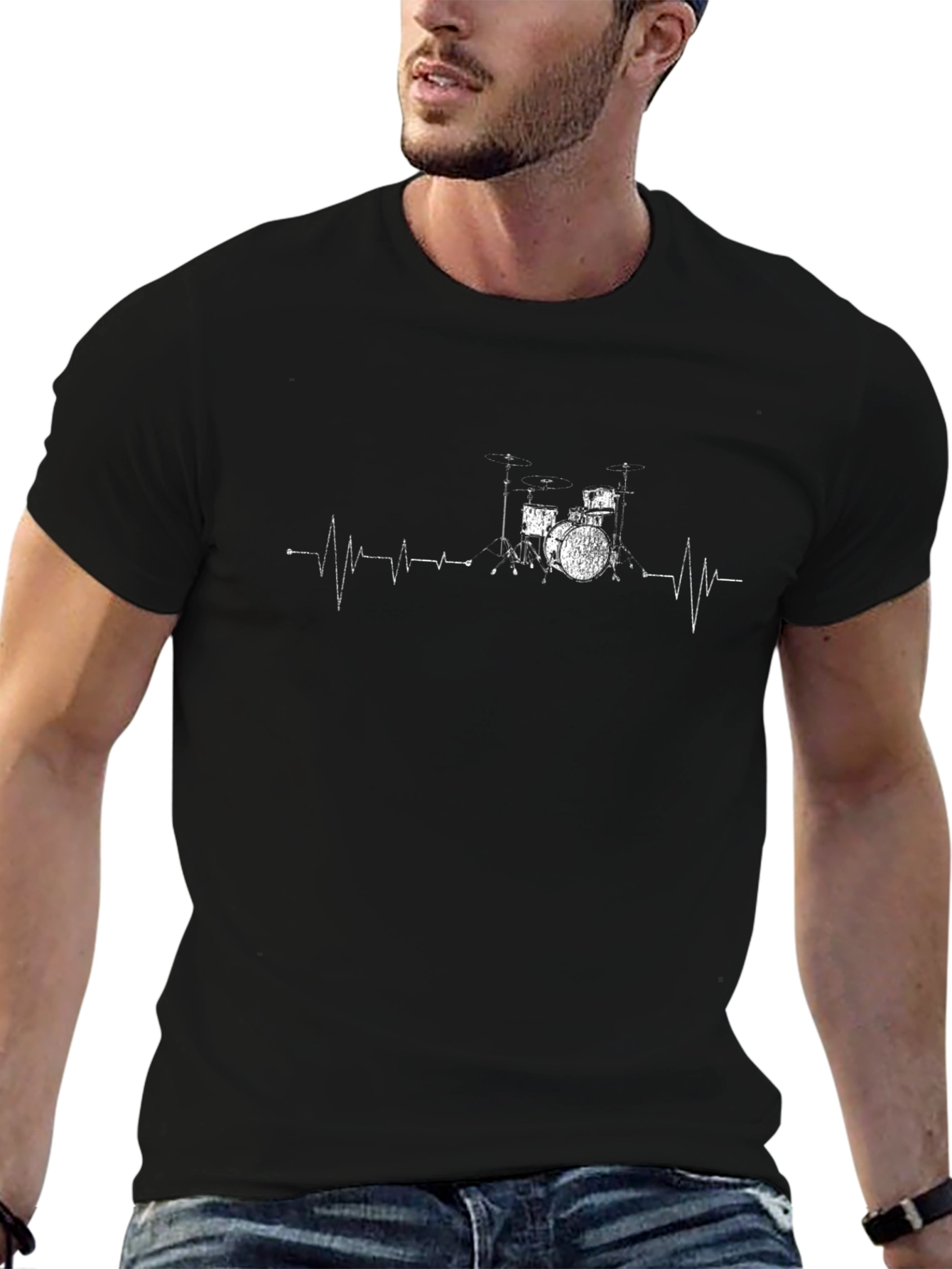 Drum Heartbeat T-Shirt - Music Lover Tee