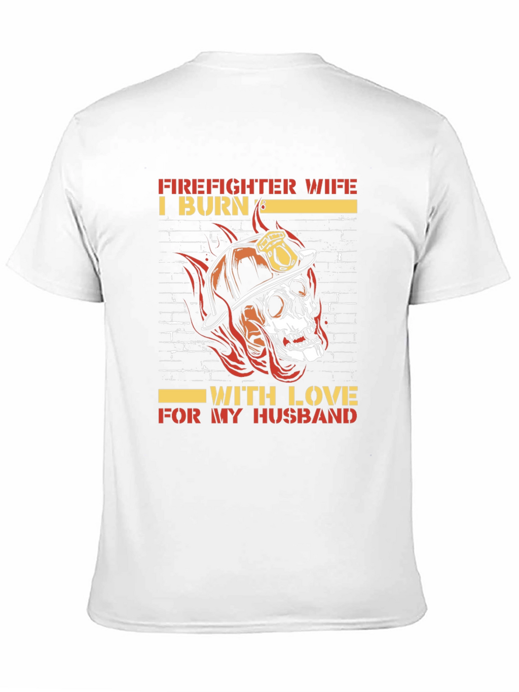 Firefighter Wife Skull Graphic Tee - Husband Love