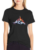 Geometric Mountain Graphic Tee - Black