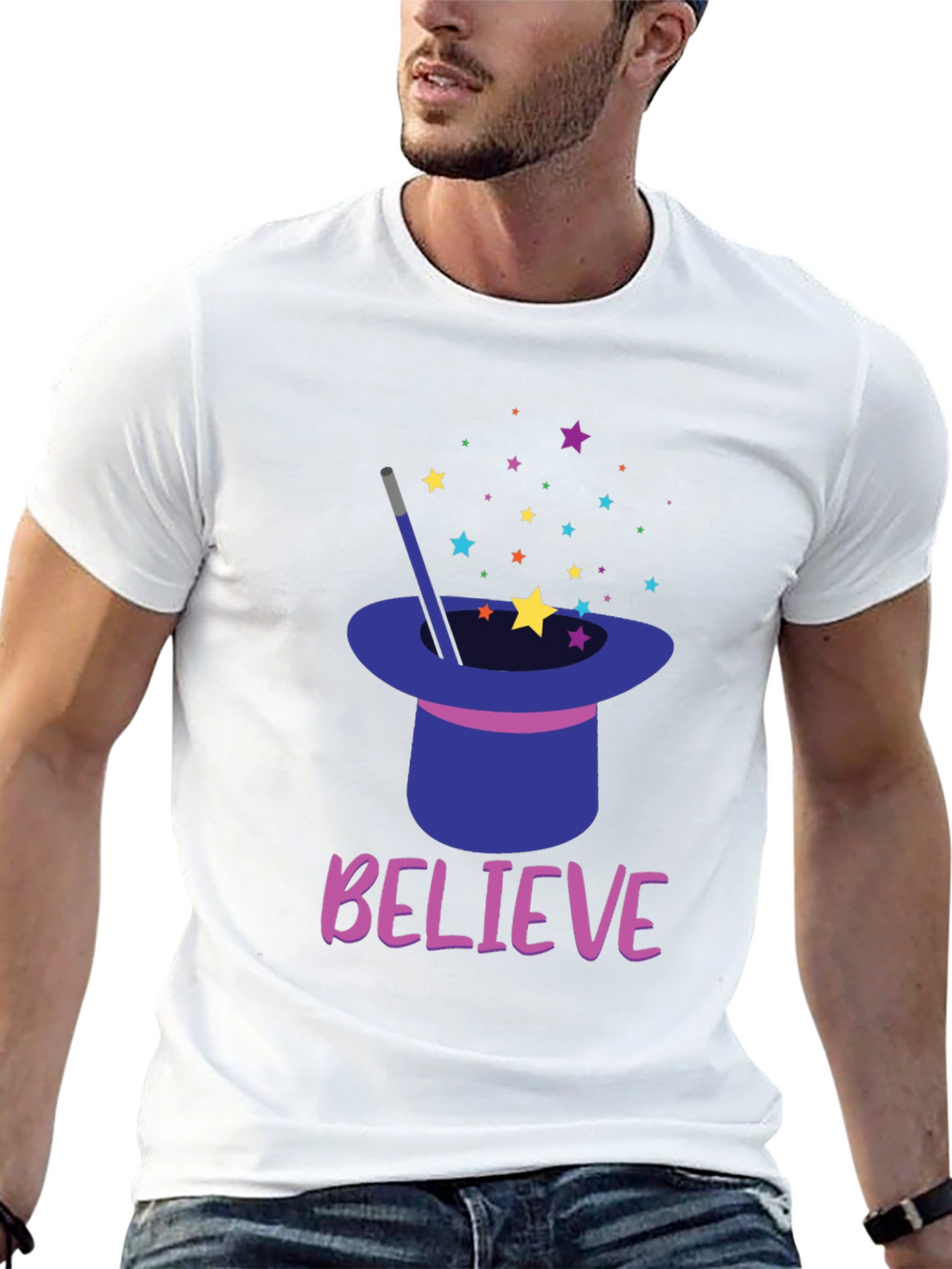 Believe Magic Hat Star T-Shirt