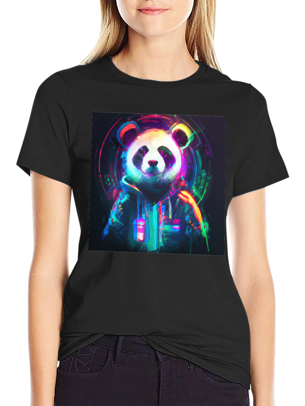 Neon Panda Graphic Tee - Trendy Streetwear