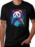 Neon Panda Graphic Tee - Trendy Streetwear