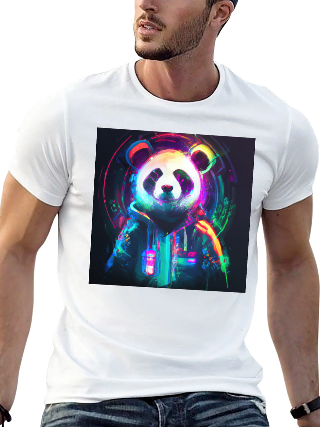 Neon Panda Graphic Tee - Trendy Streetwear