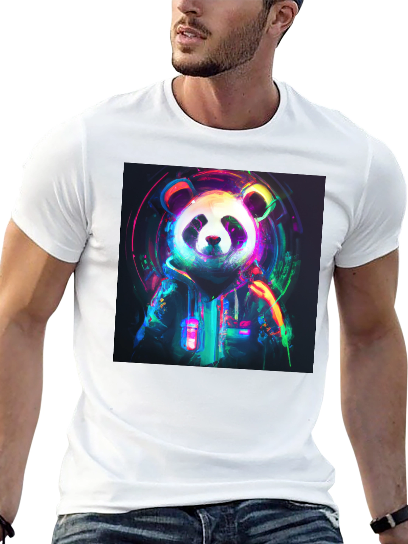 Neon Panda Graphic Tee - Trendy Streetwear