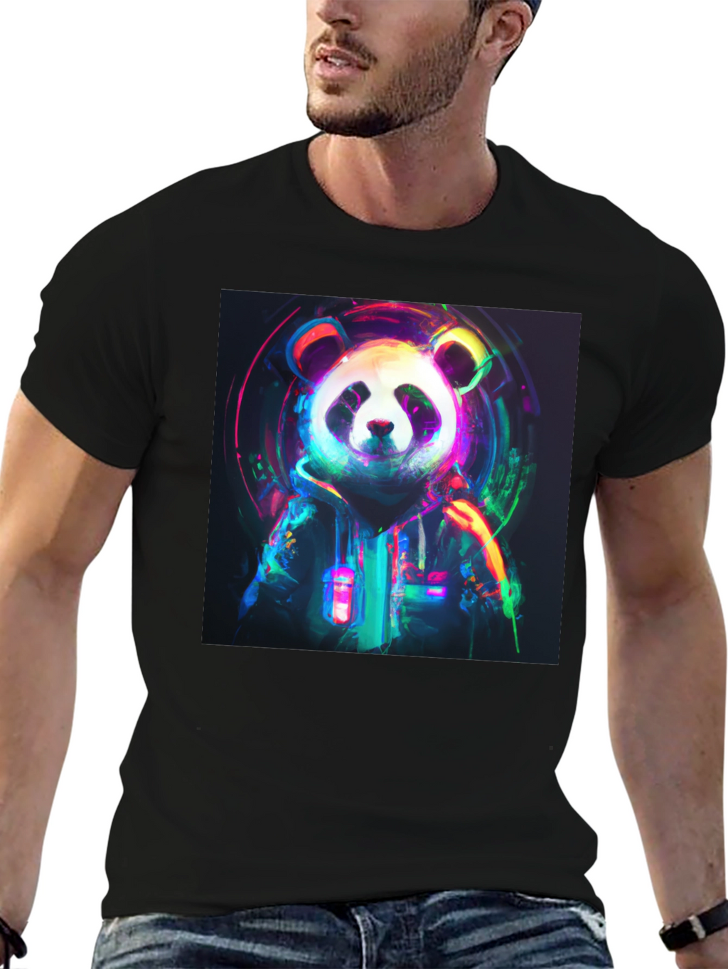 Neon Panda Graphic Tee - Trendy Streetwear