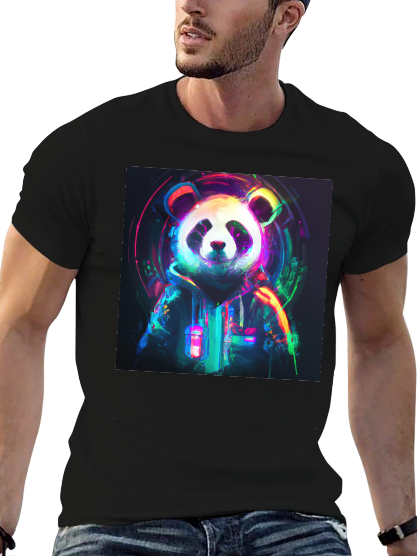 Neon Panda Graphic Tee - Trendy Streetwear