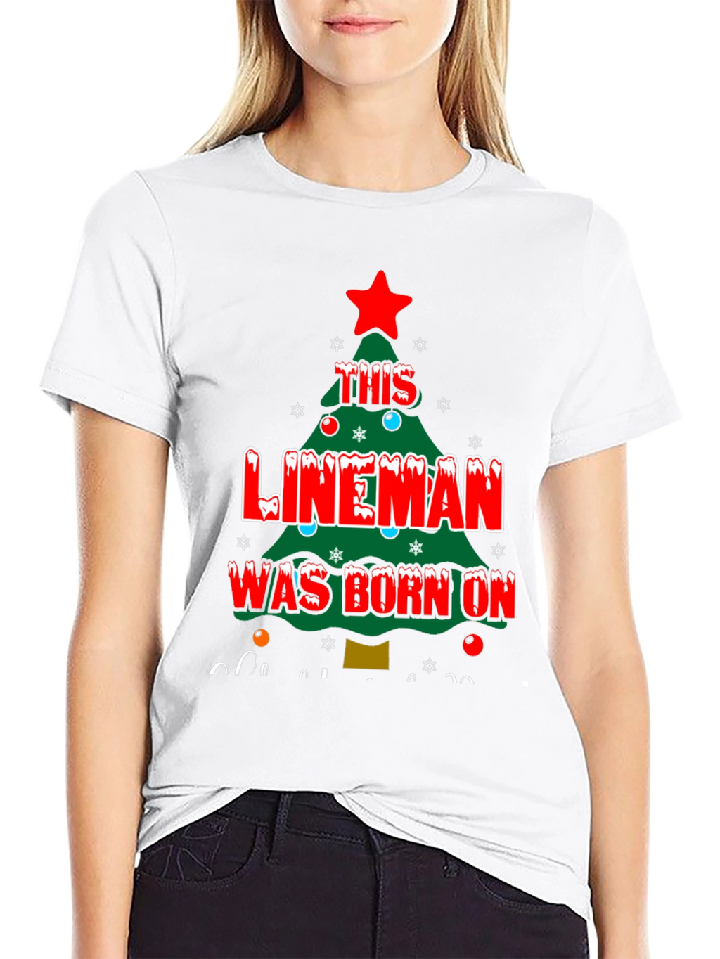 Lineman Christmas Tree T-Shirt