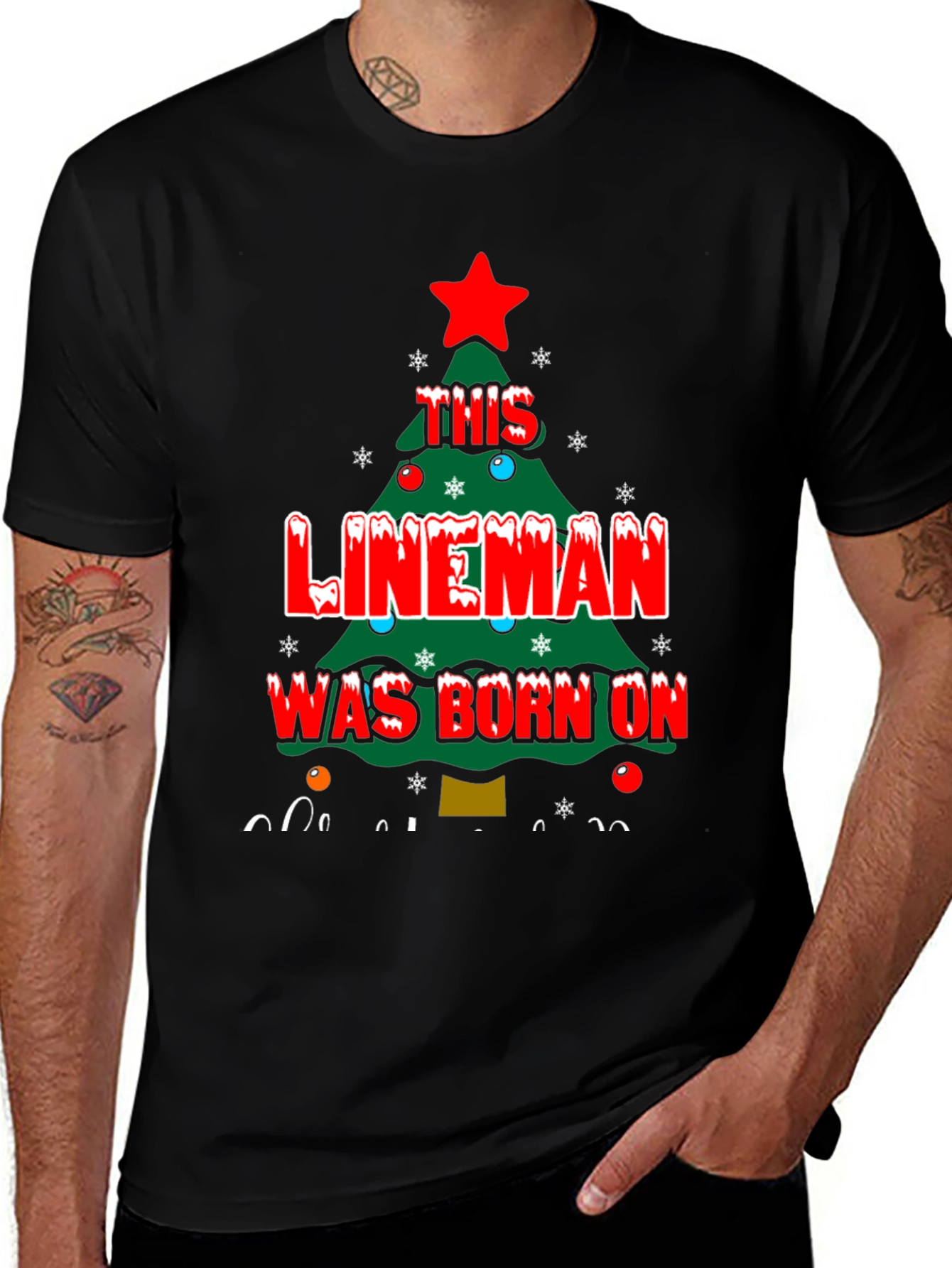 Lineman Christmas Tree T-Shirt