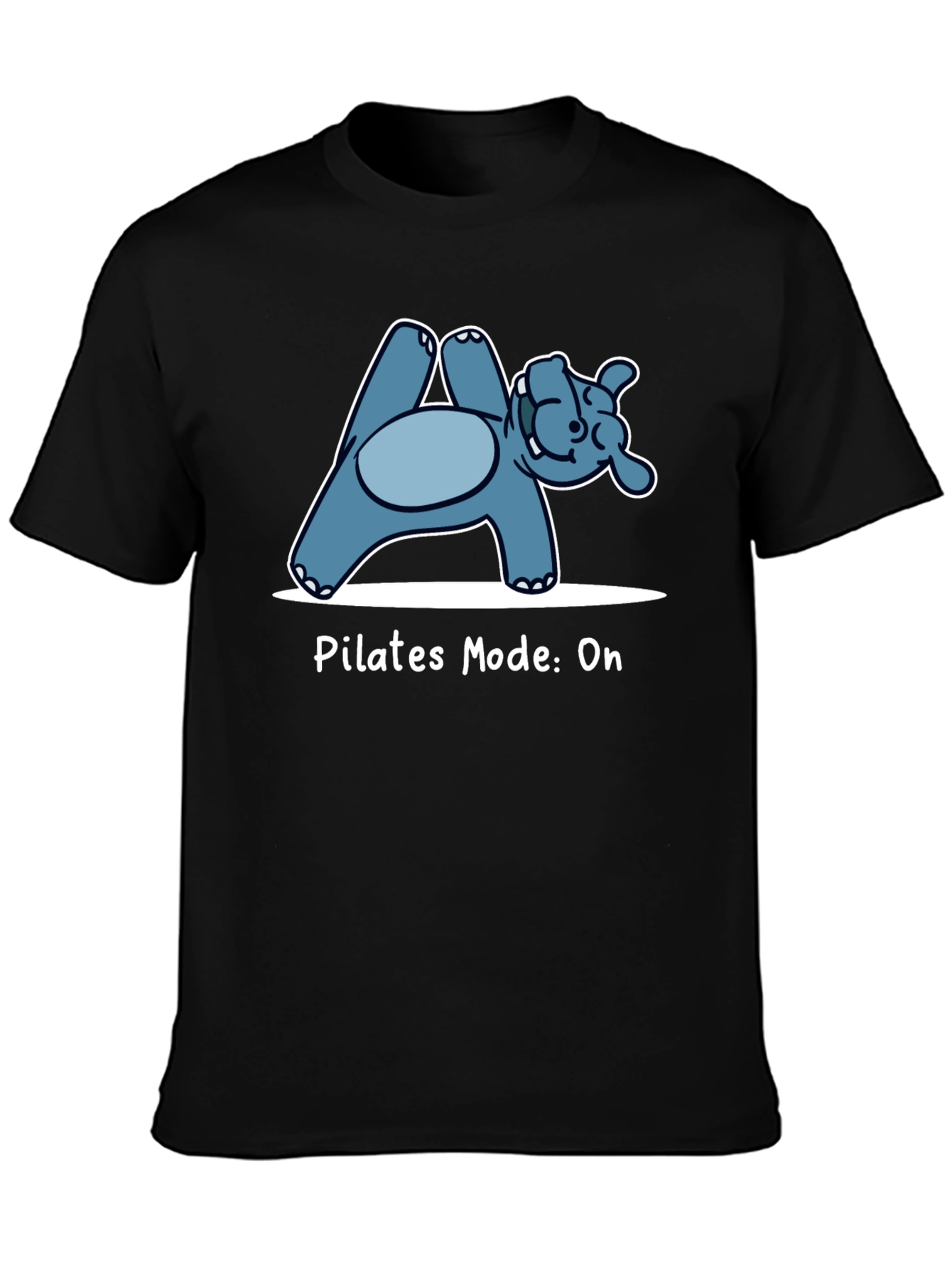 Pilates Hippo Black T-Shirt