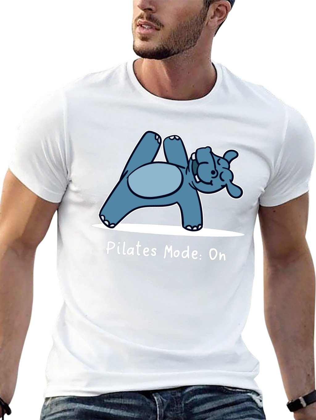 Pilates Hippo Black T-Shirt