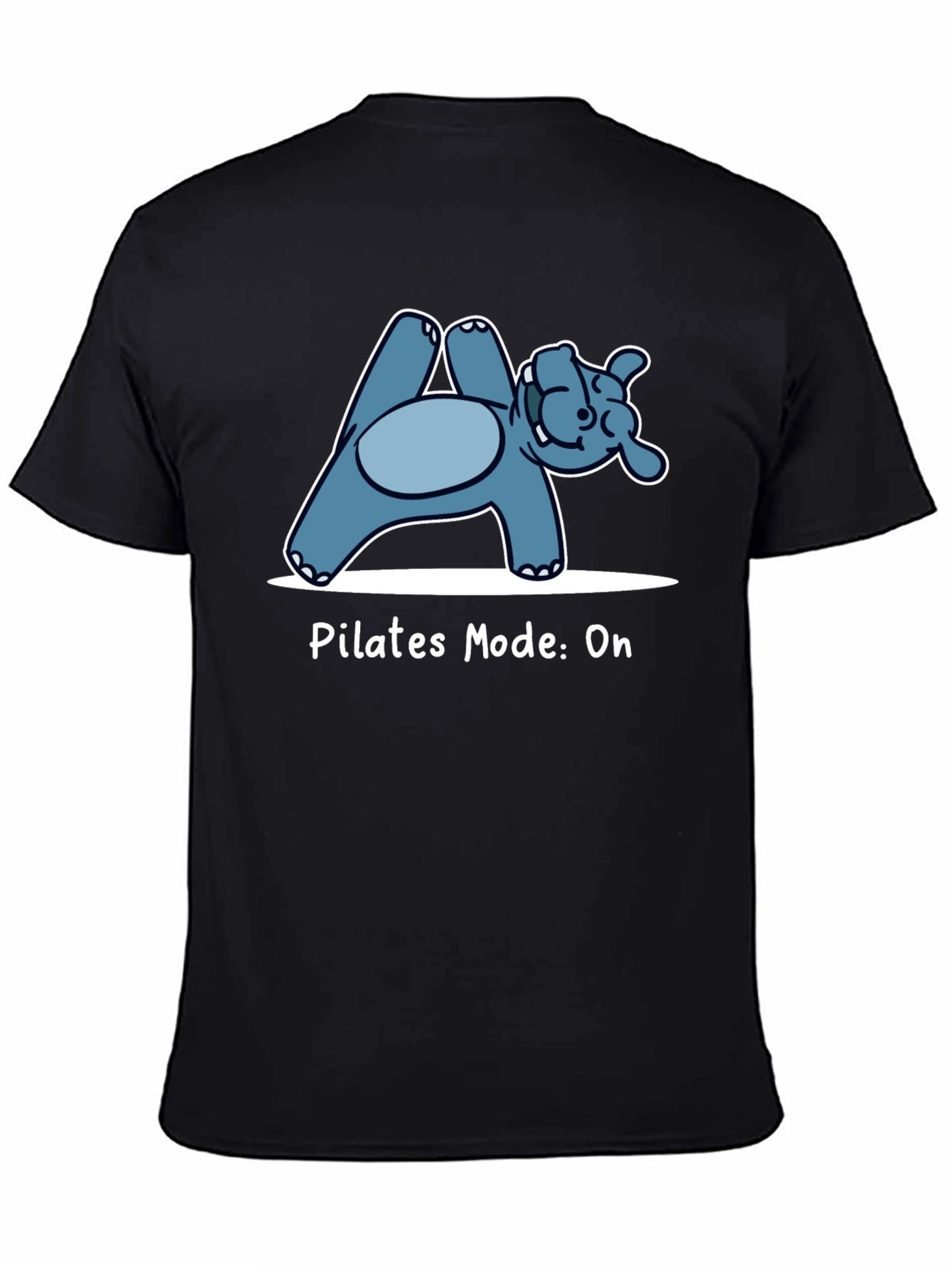Pilates Hippo Black T-Shirt
