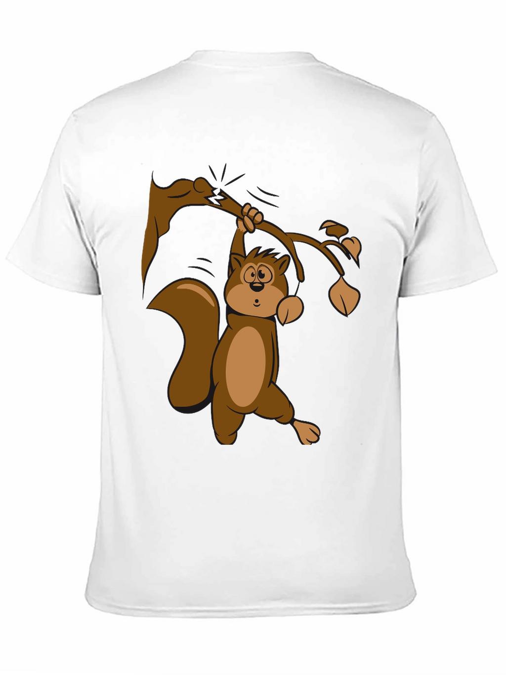 Squirrel on Branch T-Shirt - Black Cotton Tee