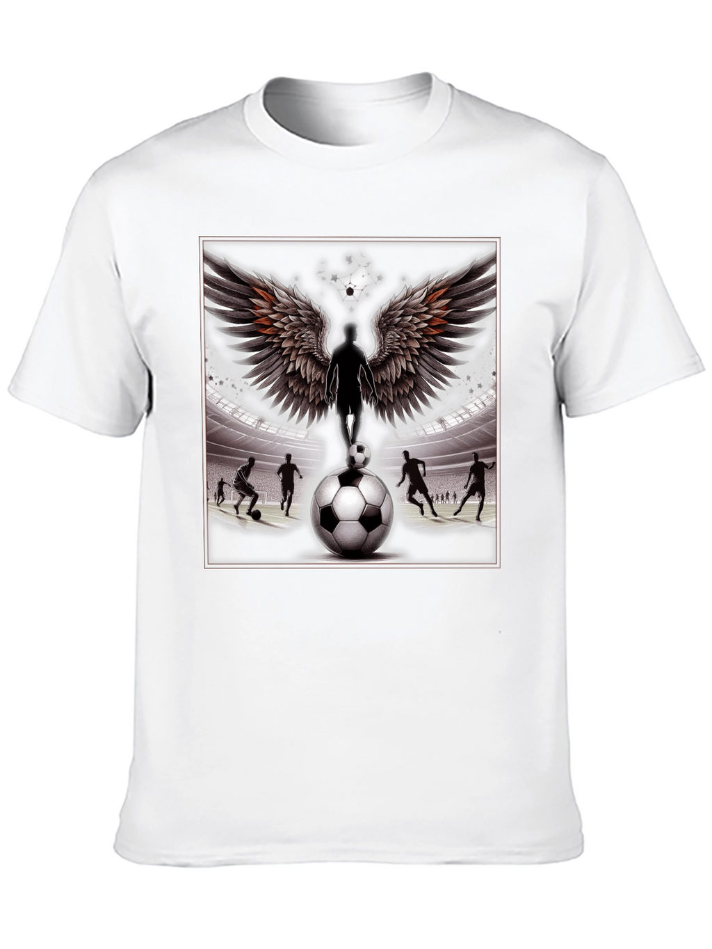 Soccer Angel Wings Graphic T-Shirt