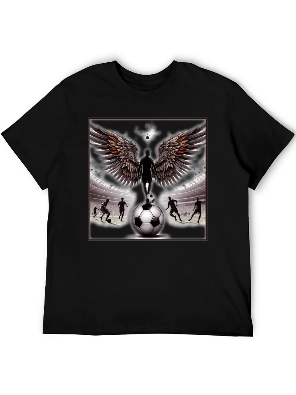 Soccer Angel Wings Graphic T-Shirt