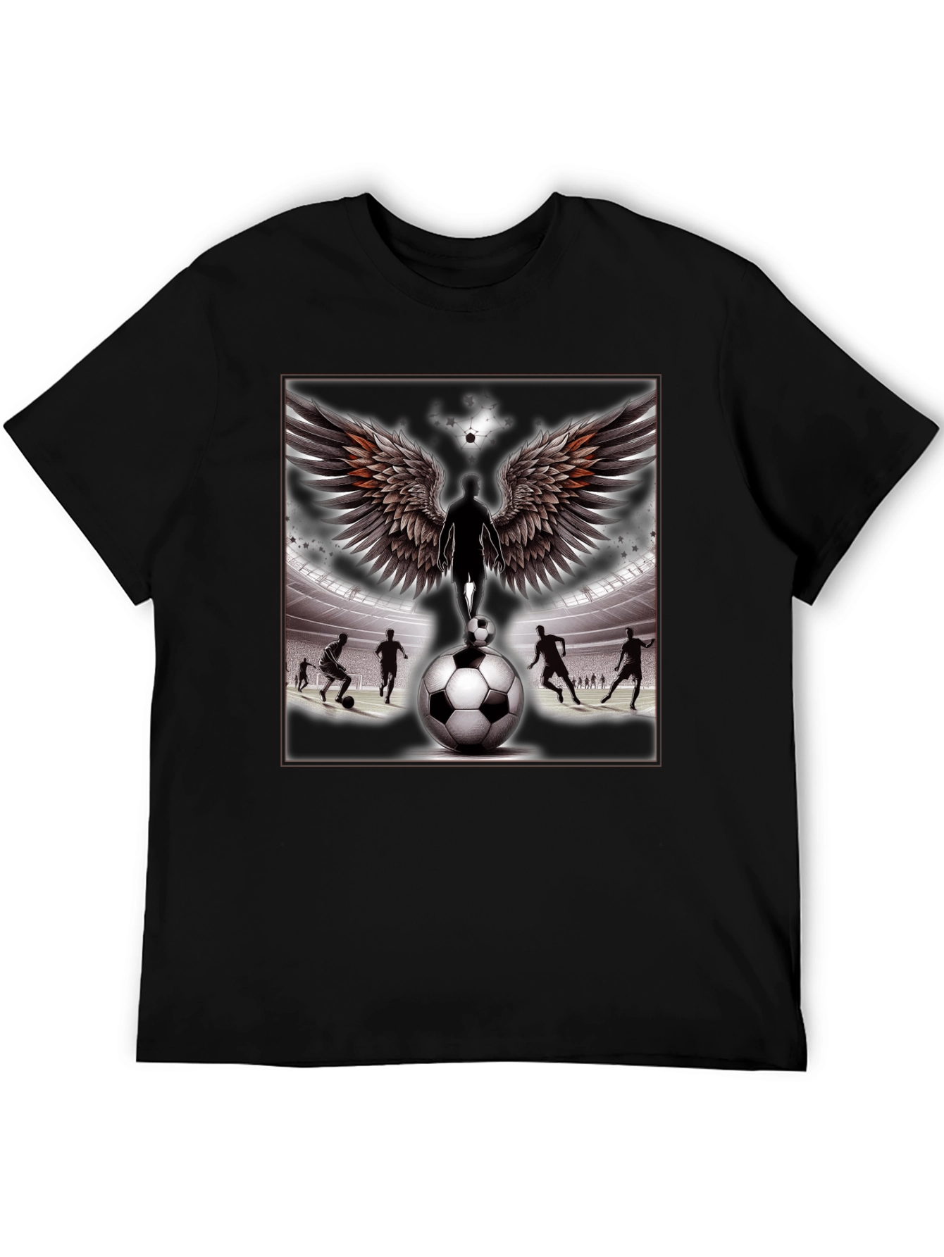 Soccer Angel Wings Graphic T-Shirt