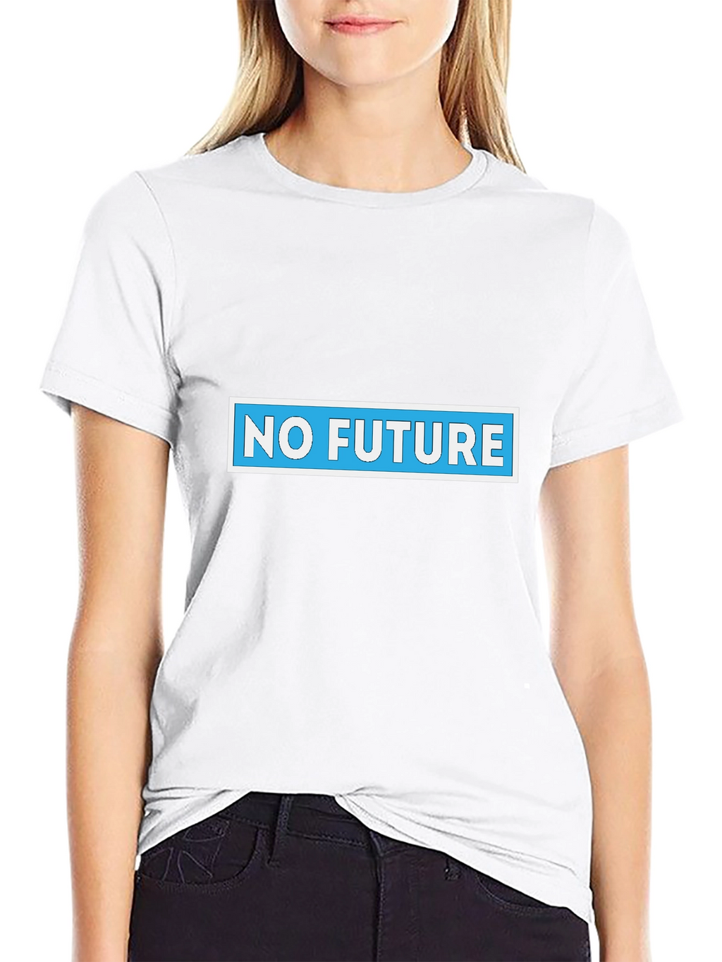 No Future Graphic Tee - Black Cotton Blend