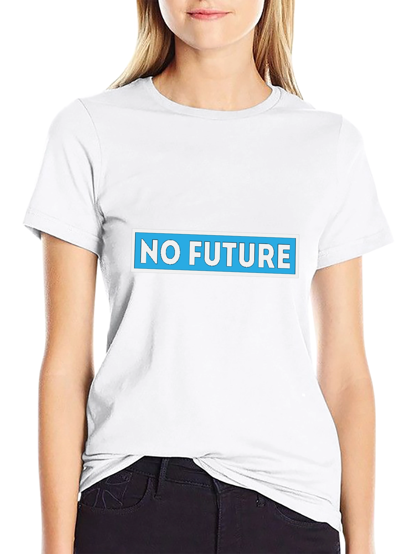 No Future Graphic Tee - Black Cotton Blend