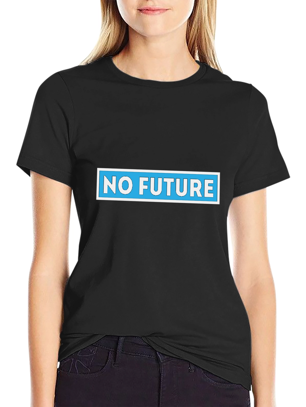No Future Graphic Tee - Black Cotton Blend