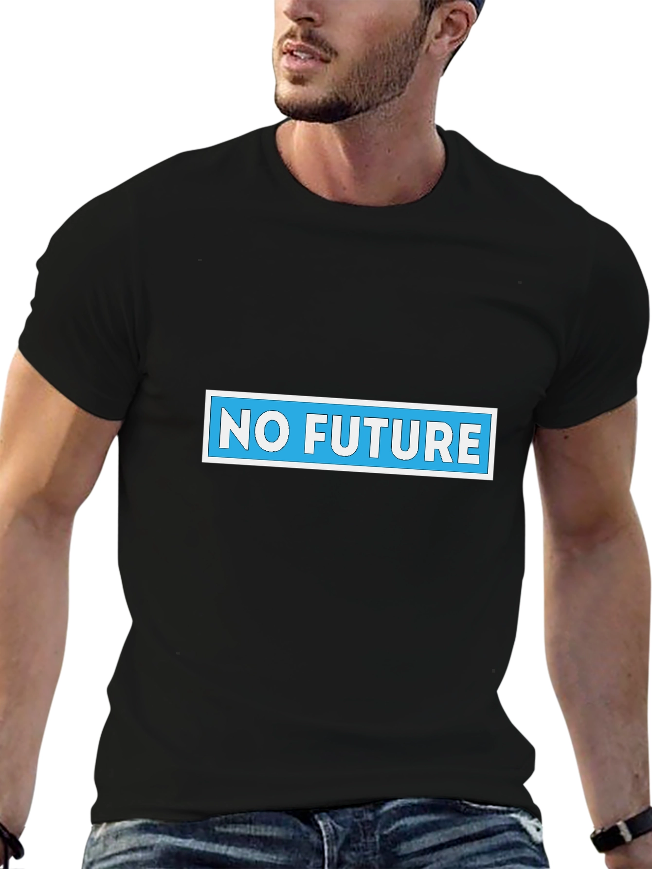 No Future Graphic Tee - Black Cotton Blend