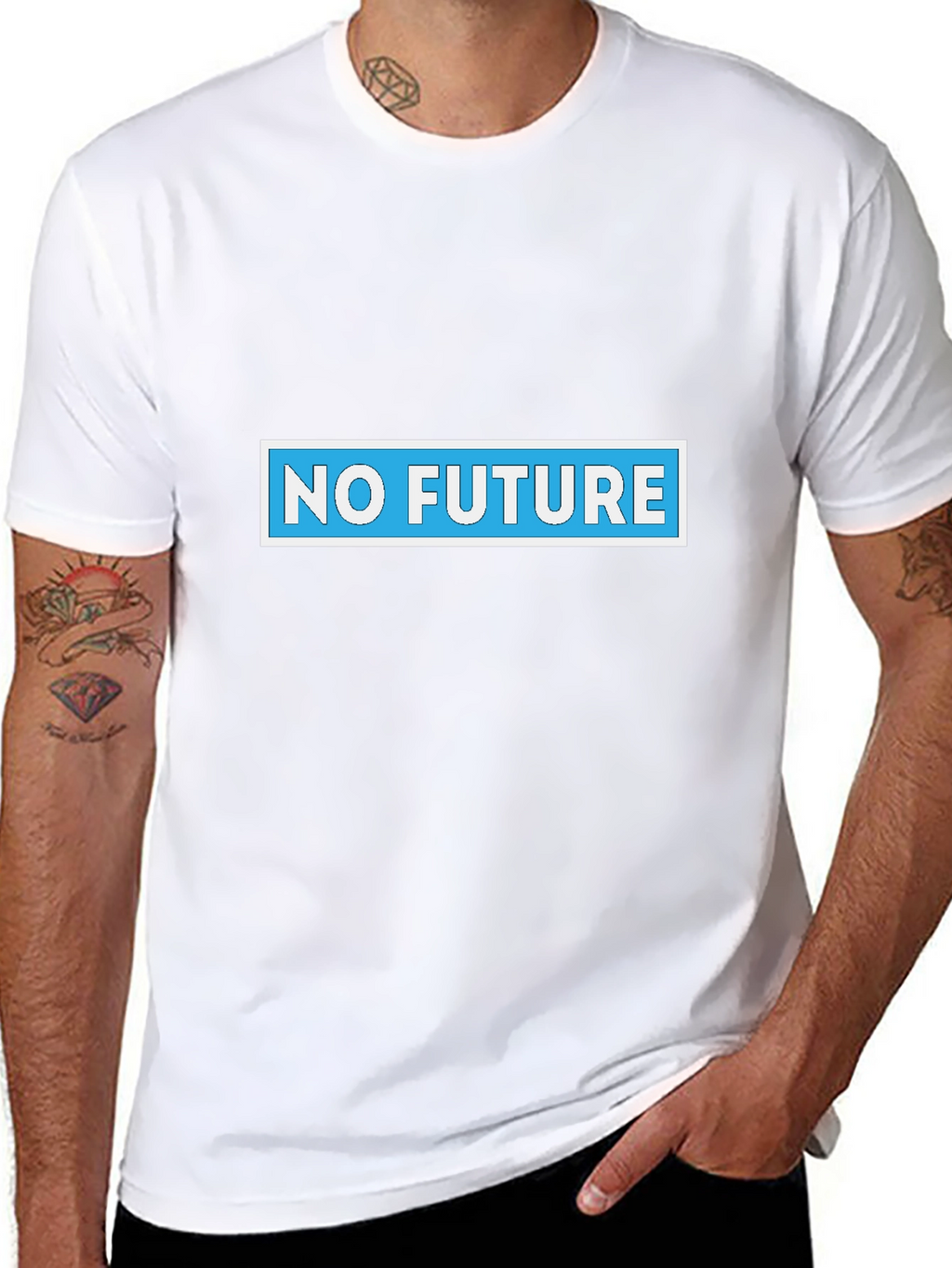 No Future Graphic Tee - Black Cotton Blend