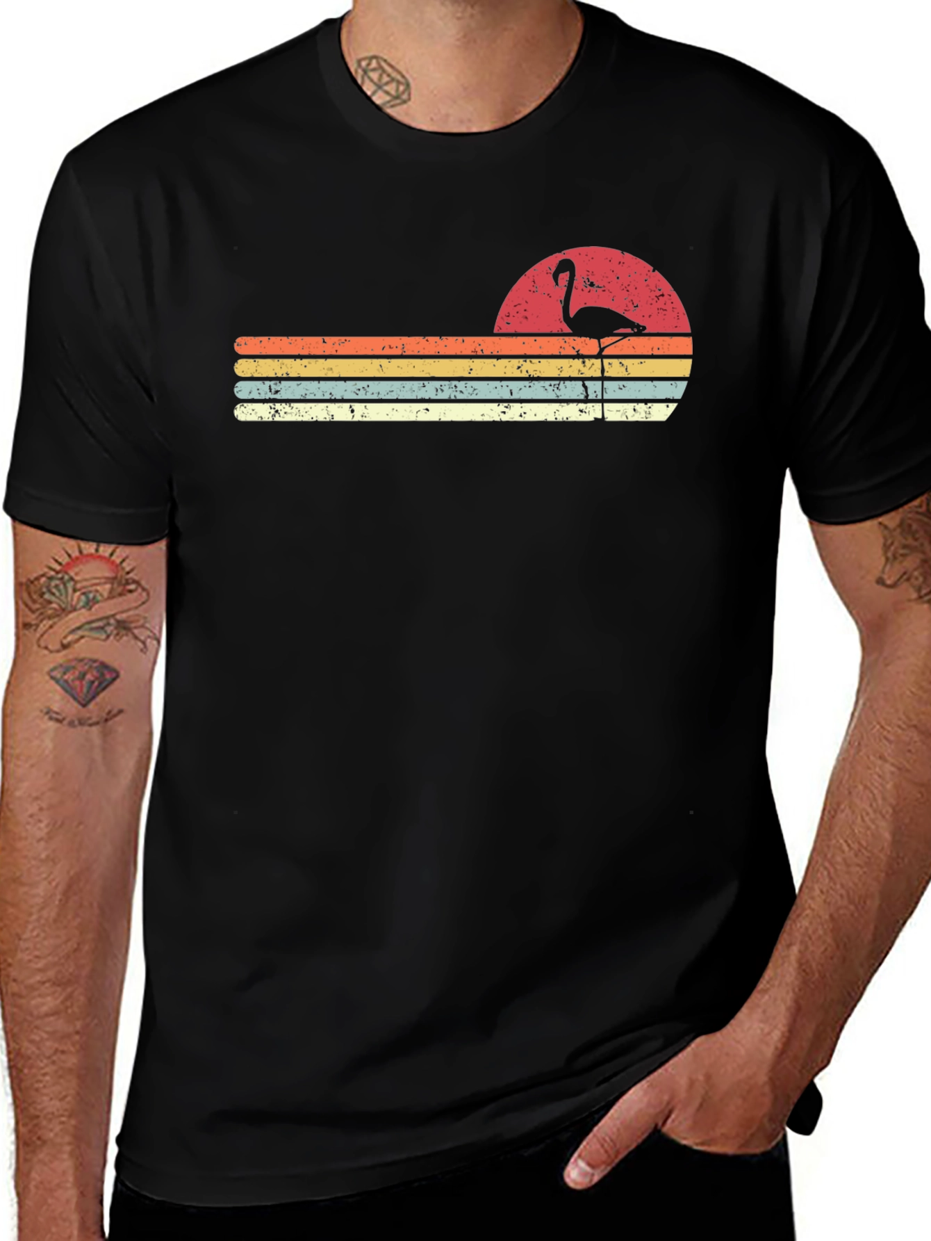 Retro Flamingo Sunset T-Shirt