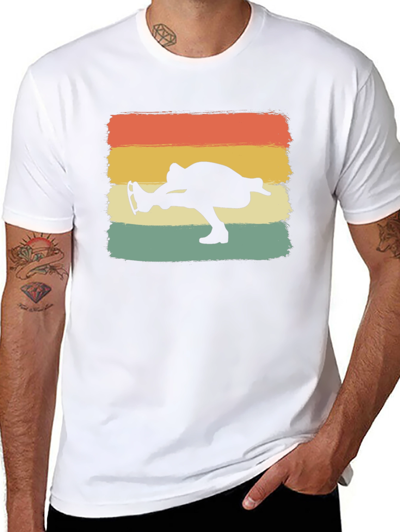 Retro Ice Skater Graphic Tee - Black