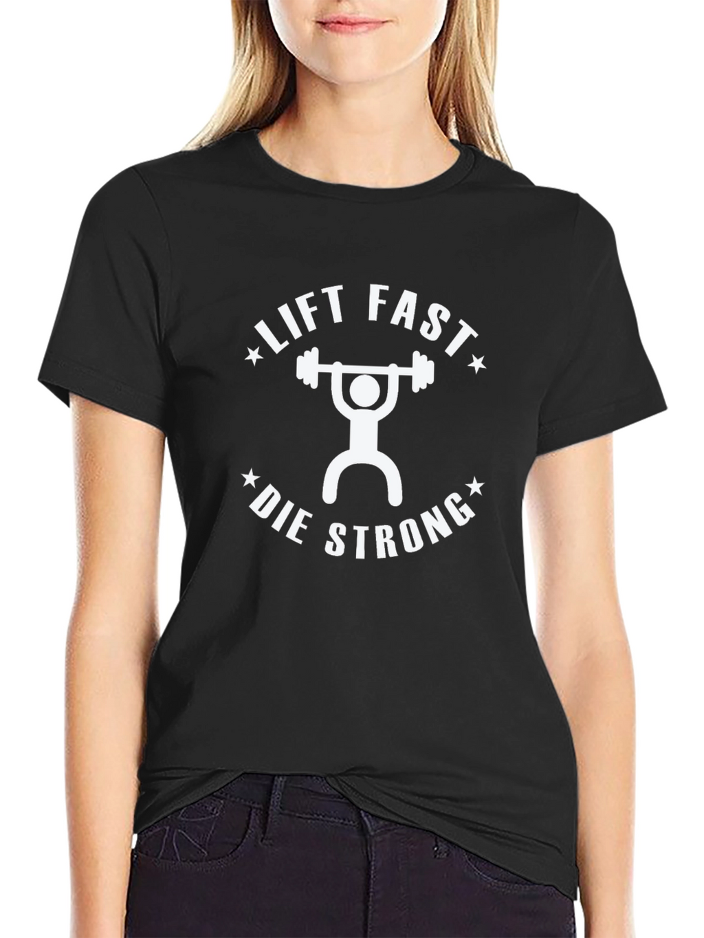 Lift Fast Die Strong Black Graphic Tee