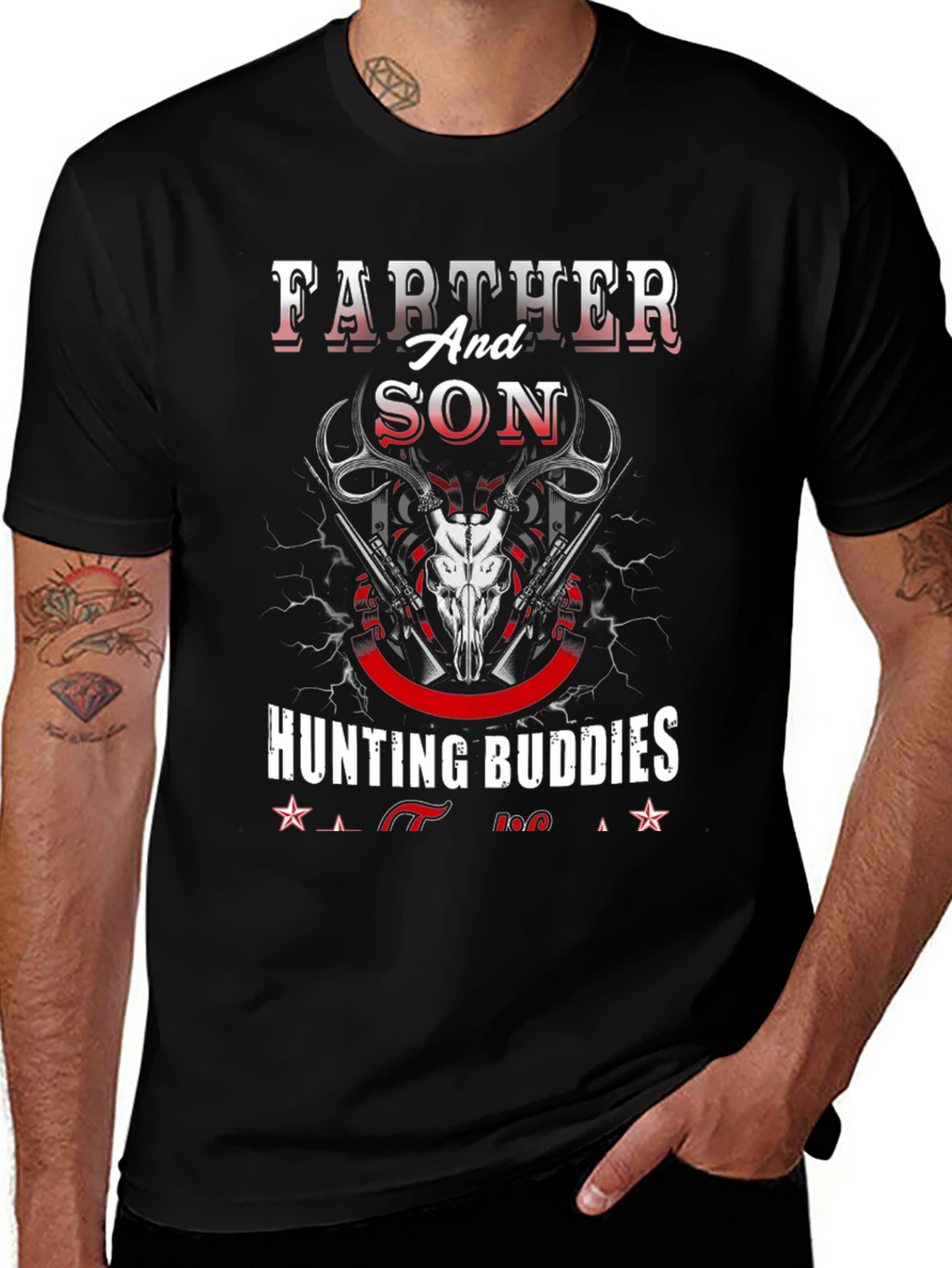 Father and Son Hunting Buddies Graphic Tee