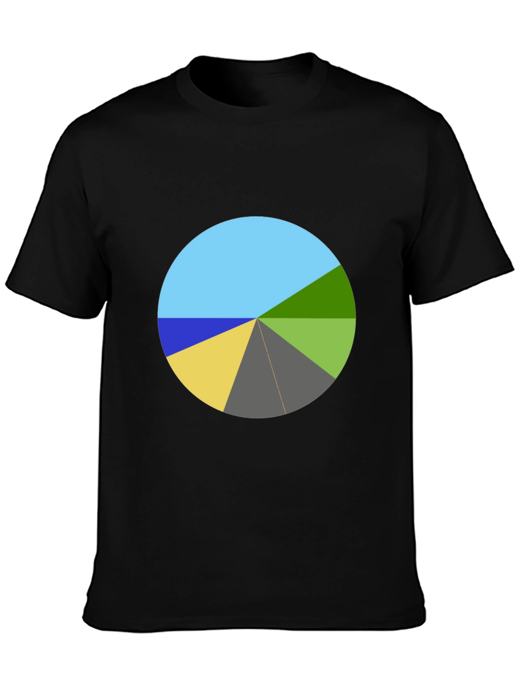 Geometric Pie Chart Graphic Tee - Unique Design
