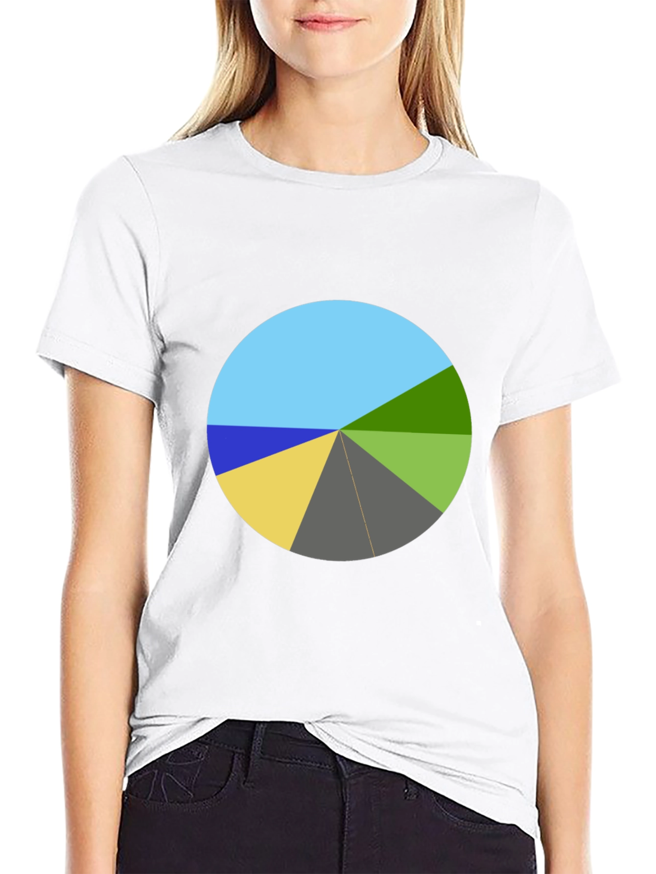 Geometric Pie Chart Graphic Tee - Unique Design