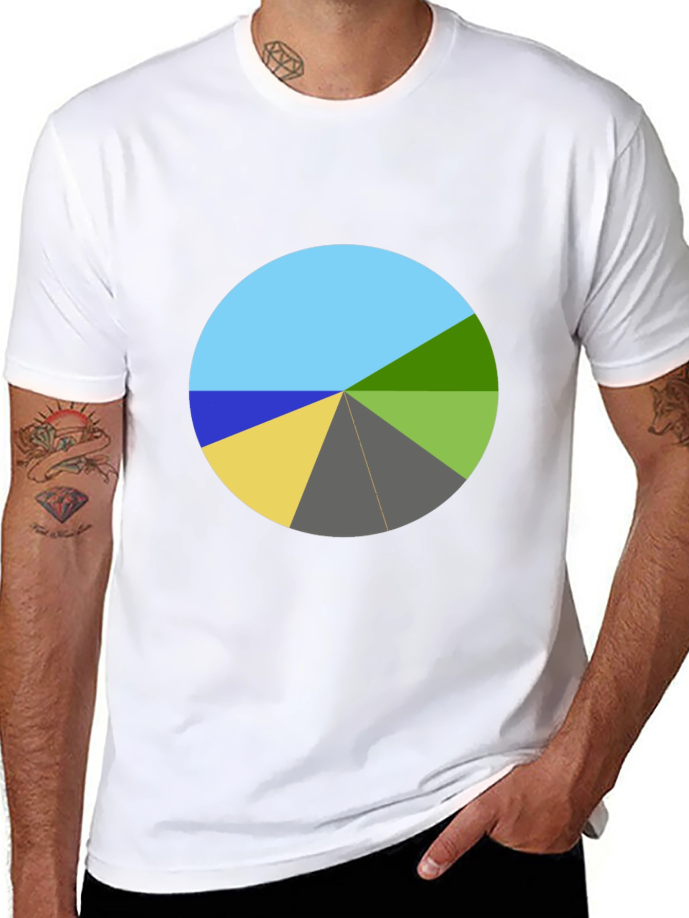 Geometric Pie Chart Graphic Tee - Unique Design