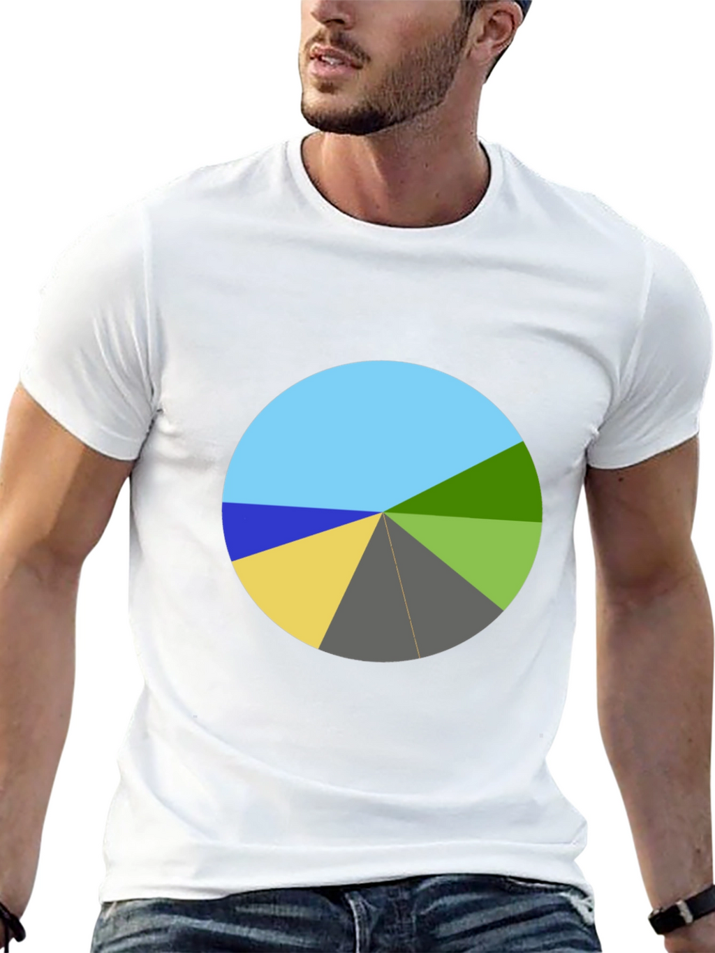 Geometric Pie Chart Graphic Tee - Unique Design