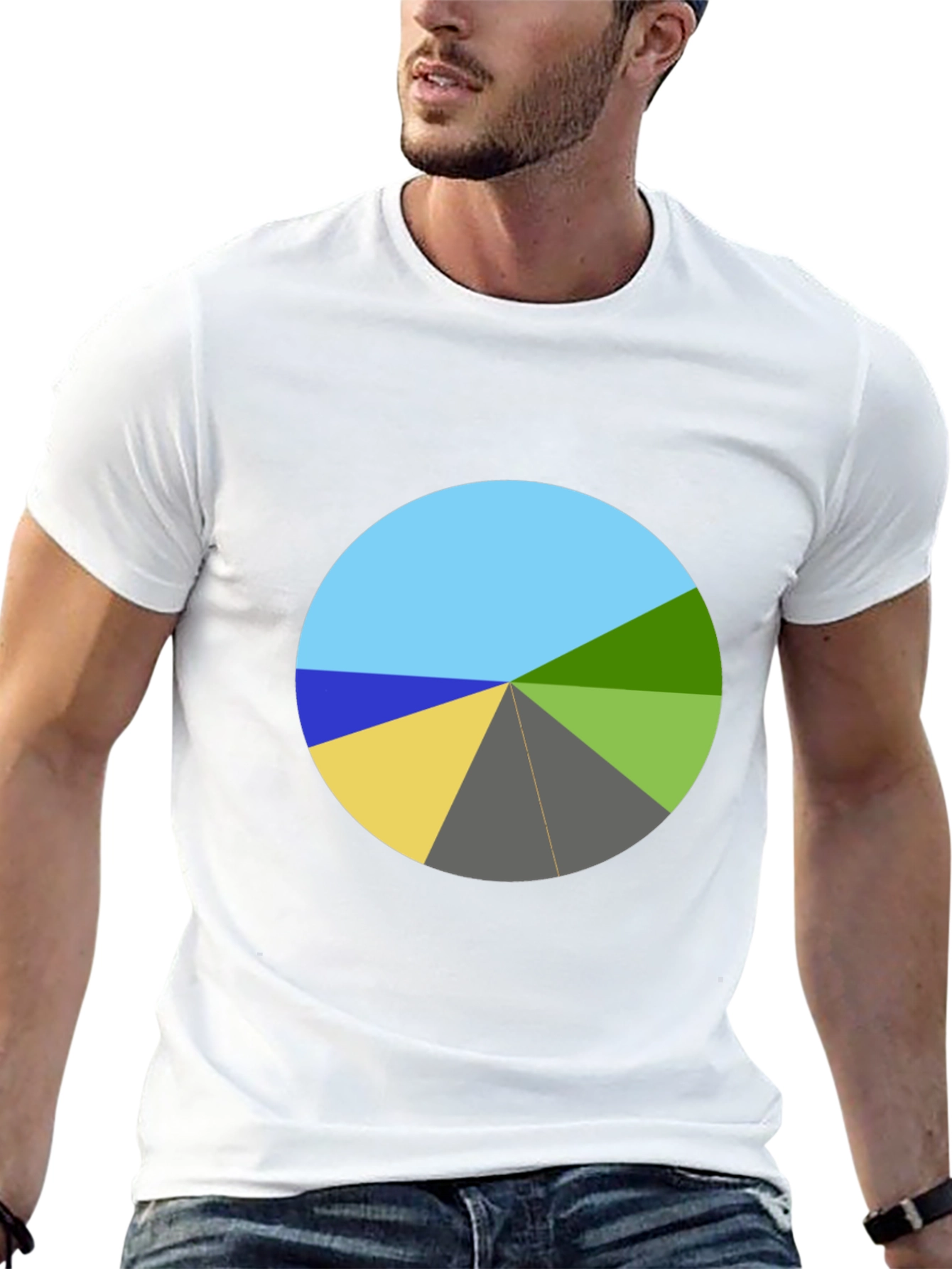 Geometric Pie Chart Graphic Tee - Unique Design