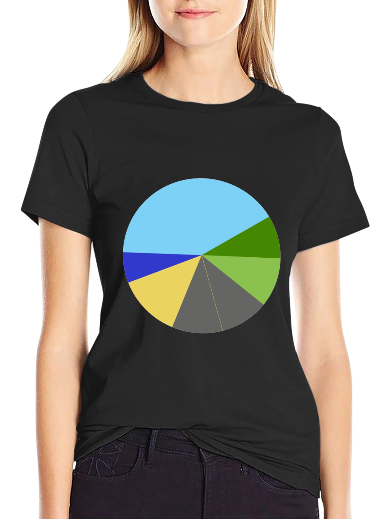 Geometric Pie Chart Graphic Tee - Unique Design