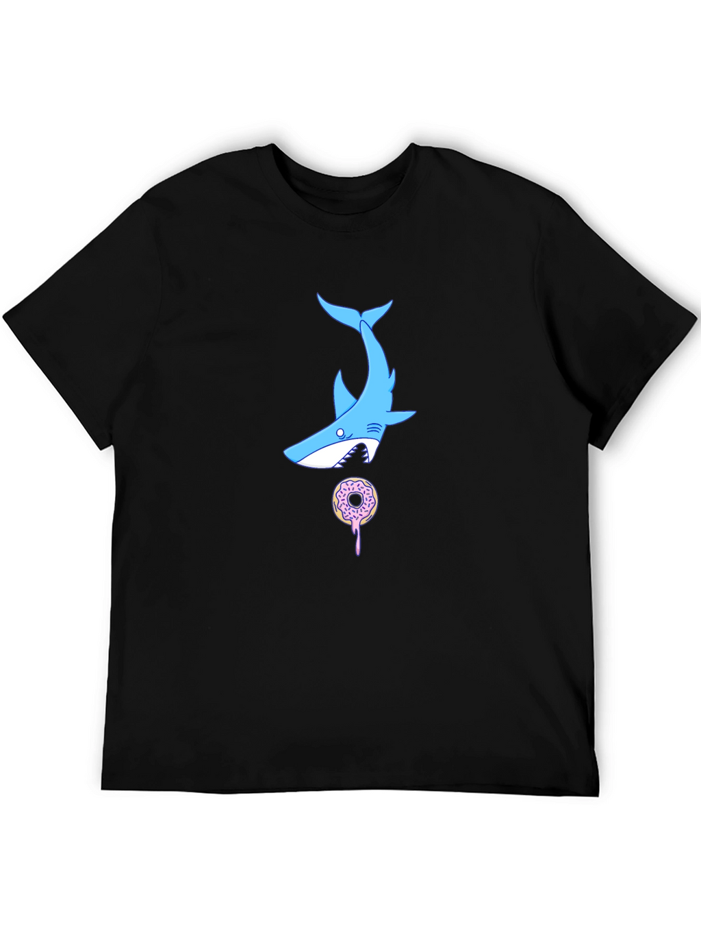Shark Donut T-Shirt - Black Cotton Tee