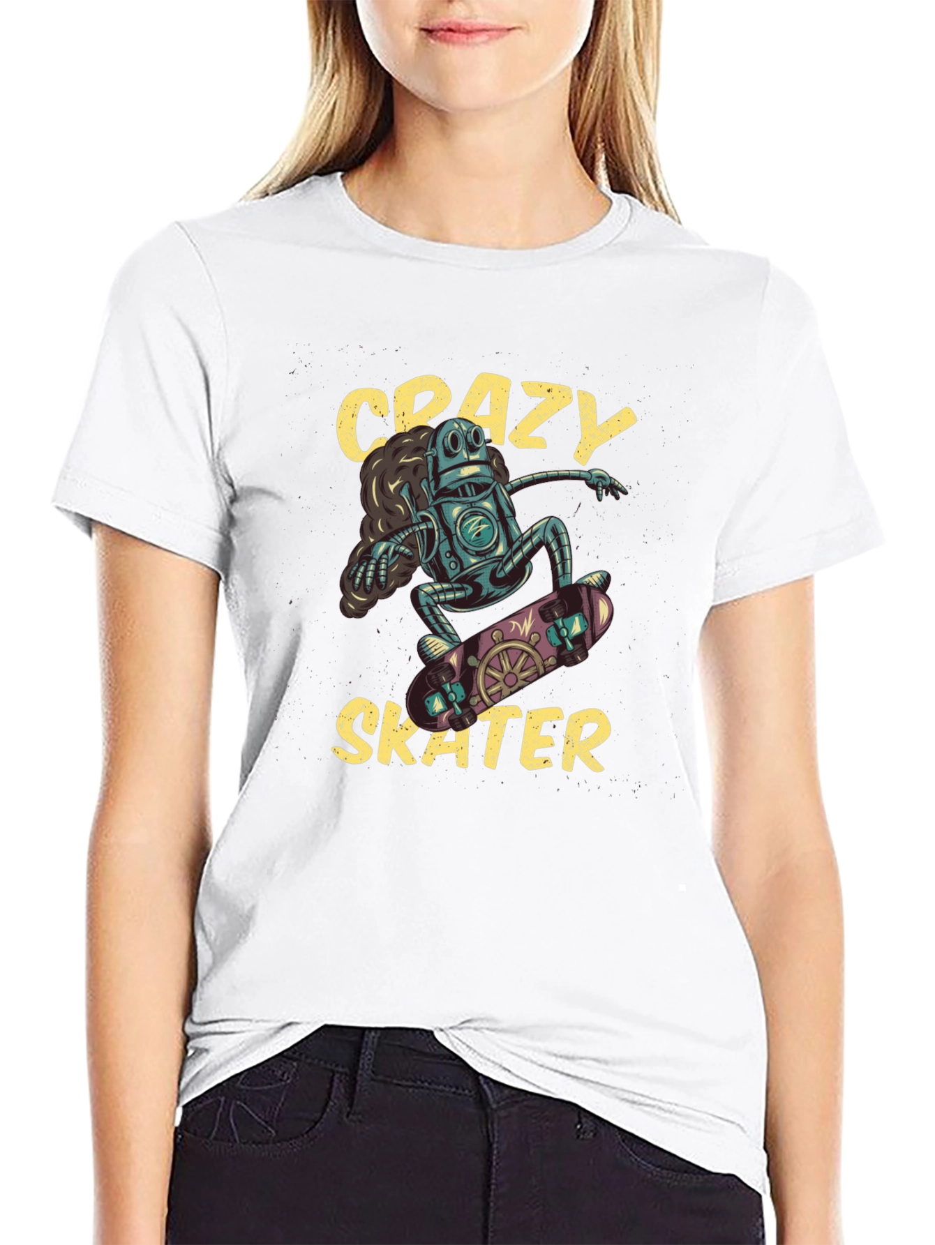 Crazy Skater Robot T-Shirt