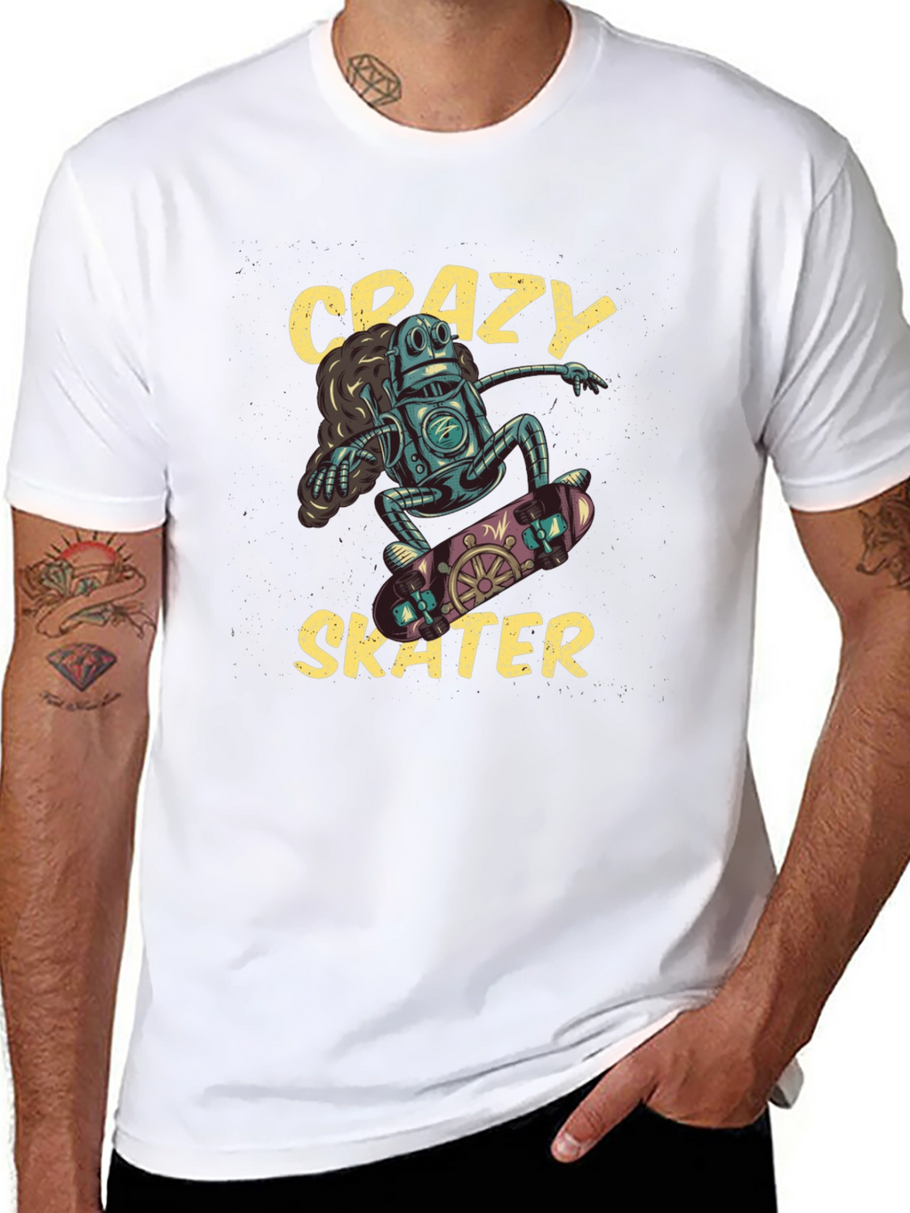 Crazy Skater Robot T-Shirt