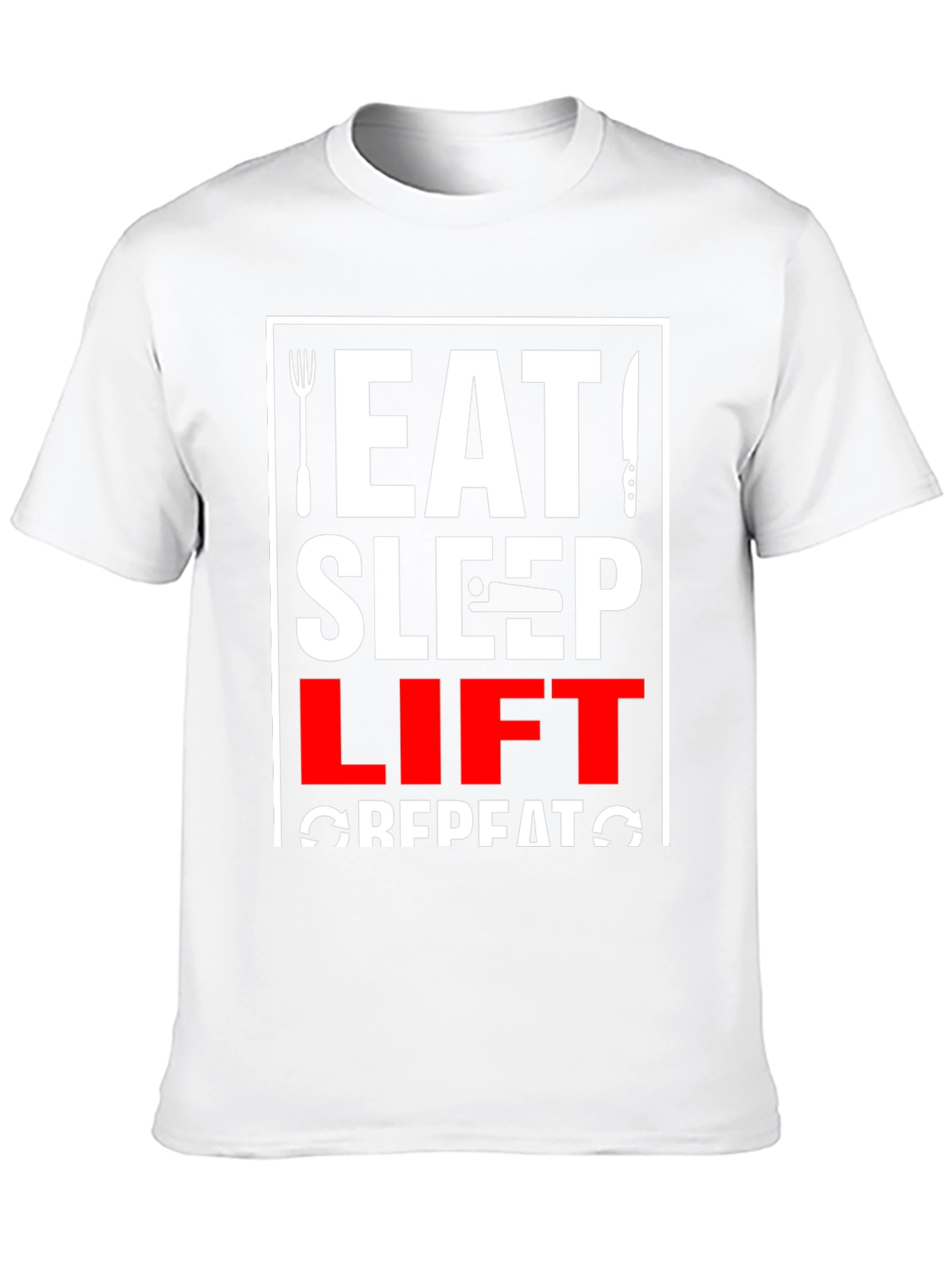 Eat Sleep Lift Repeat Black Graphic Tee