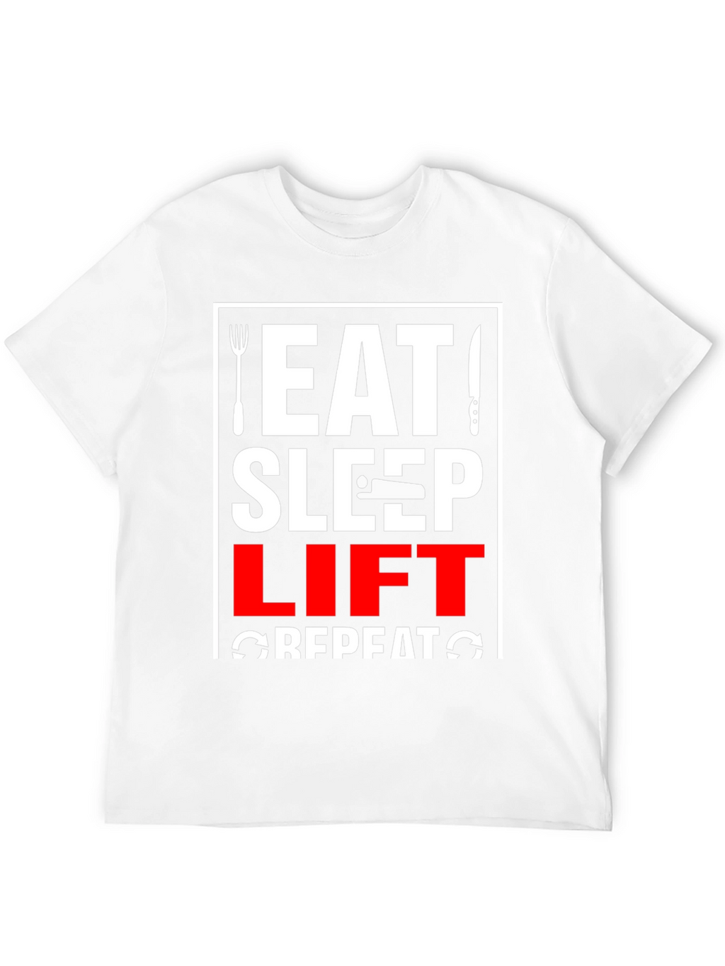 Eat Sleep Lift Repeat Black Graphic Tee