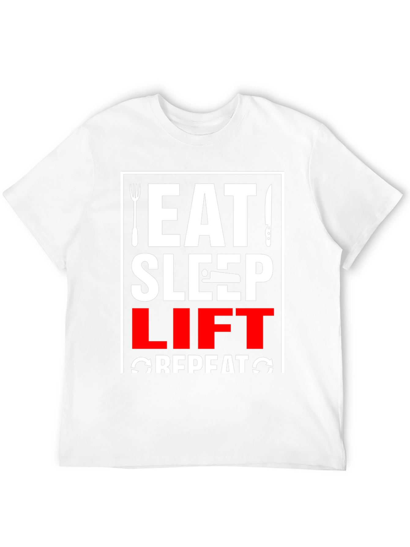 Eat Sleep Lift Repeat Black Graphic Tee