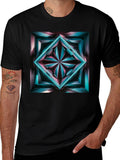 Abstract Jewel Graphic Black T-Shirt