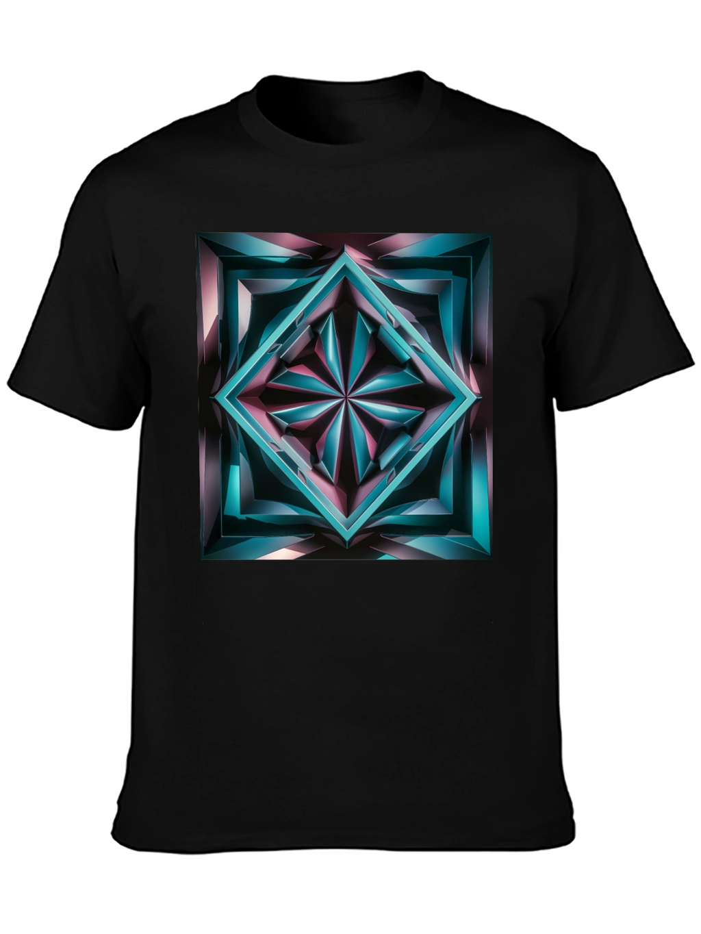Abstract Jewel Graphic Black T-Shirt