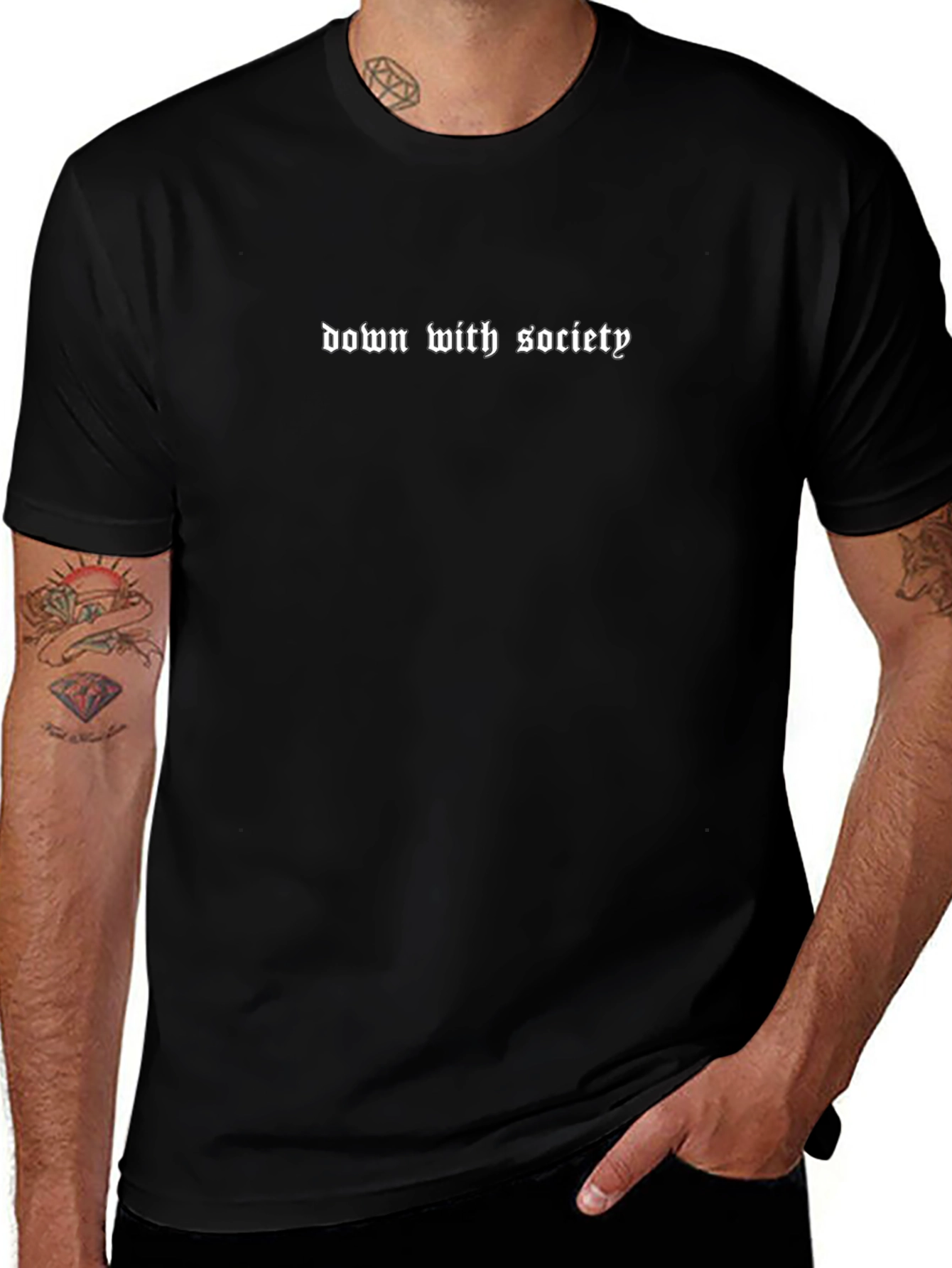 Down With Society Black T-Shirt