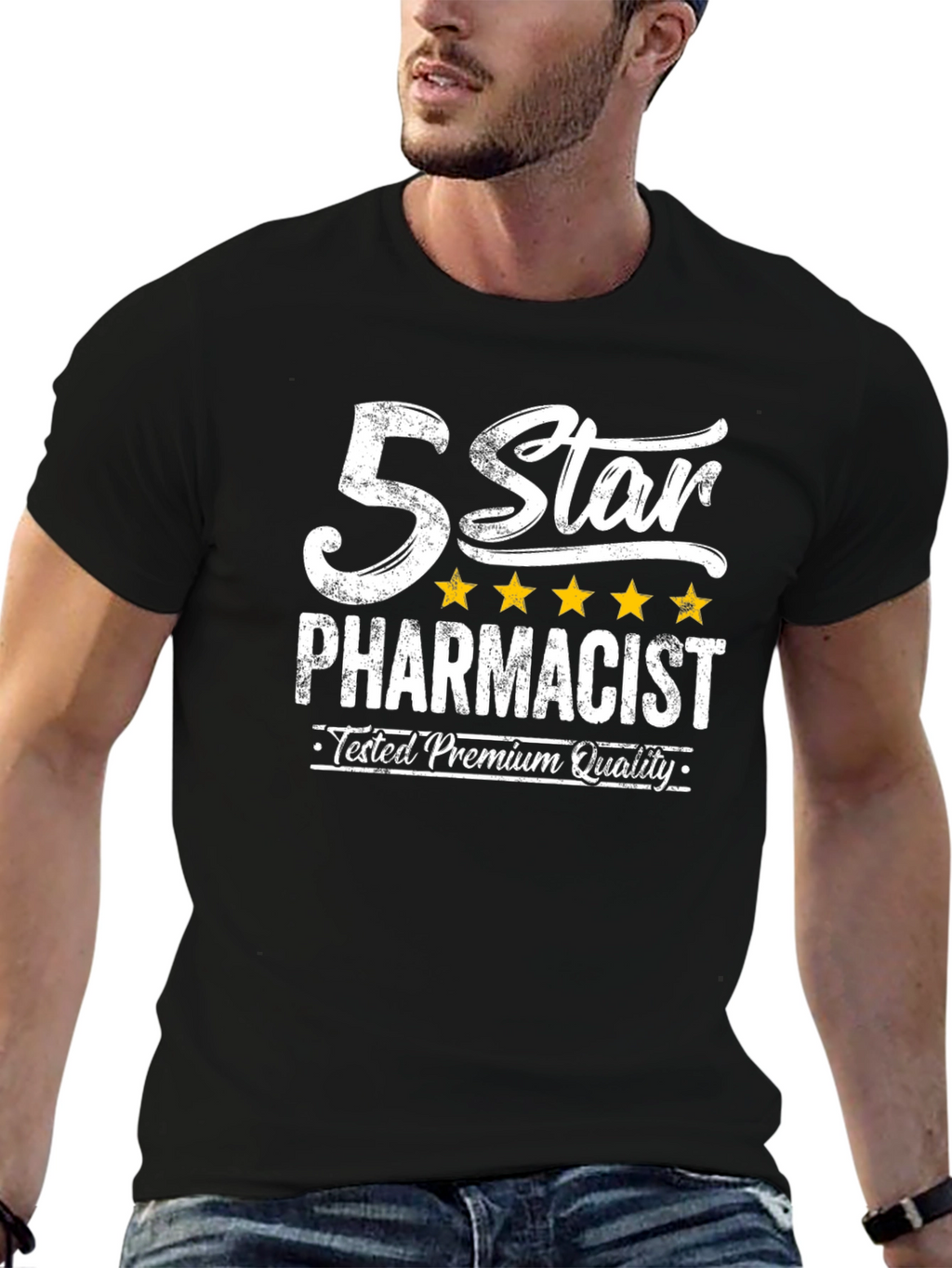 5 Star Pharmacist Black T-Shirt