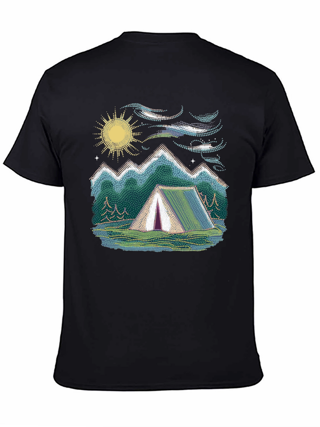 Camping Adventure Graphic Tee - Black