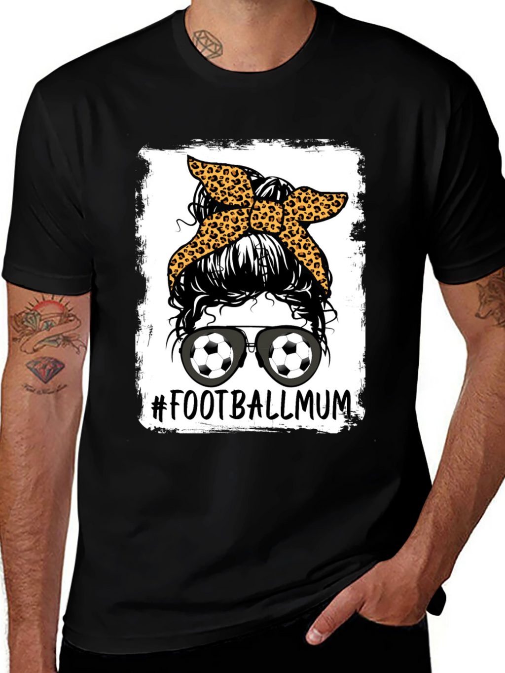 Football Mum Graphic Tee - Messy Bun Design