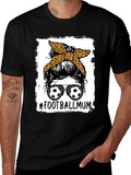 Football Mum Graphic Tee - Messy Bun Design