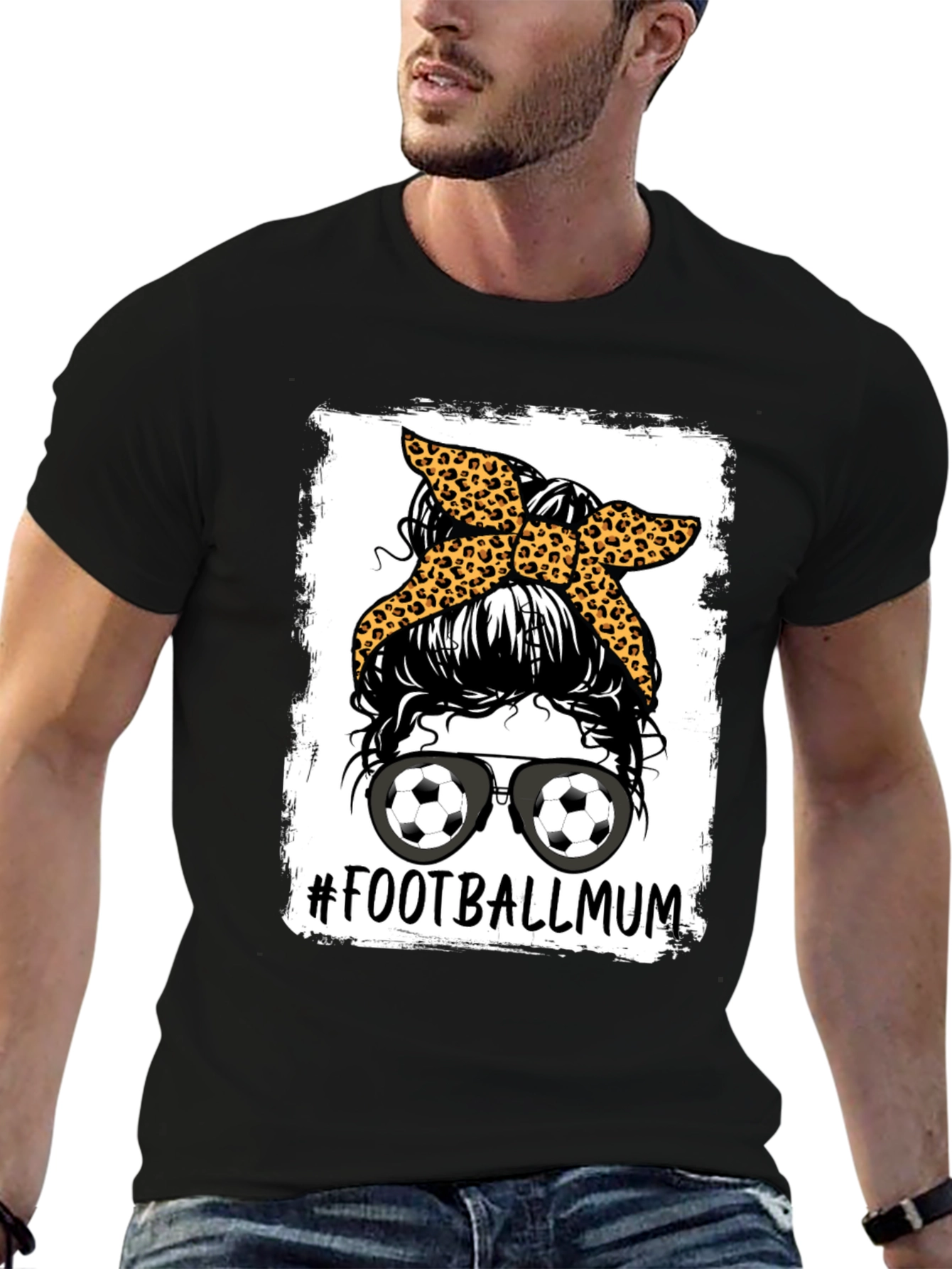 Football Mum Graphic Tee - Messy Bun Design