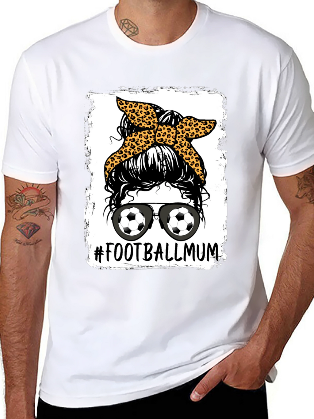 Football Mum Graphic Tee - Messy Bun Design