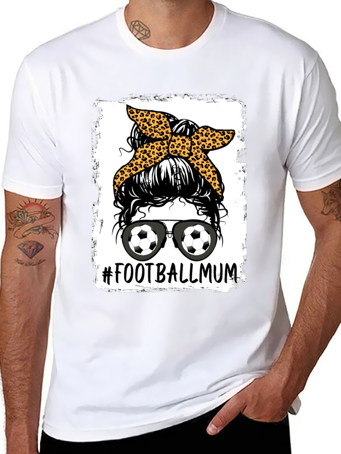 Football Mum Graphic Tee - Messy Bun Design